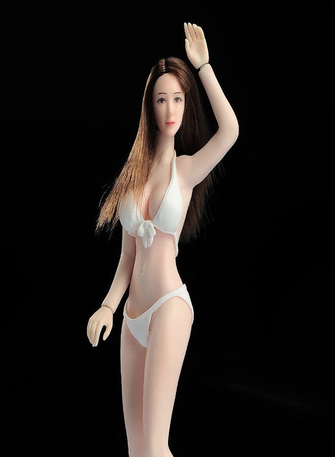 RoofWorld 1/12 Scale Female Head Sculpt,Europen Beauty Planted Hair Head Carved Carving for 6 inches Phicen TBLeague Action Figure Body - Image 2